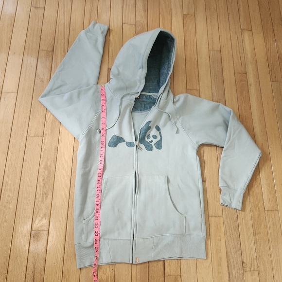 Enjoi skateboarding panda Patch Zip Up Light Green hoodie Cotton sz small Y2K - Picture 12 of 14